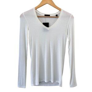 ATM Anthony Thomas Women's NWT Melillo Micro-Ribbed V Neck Top Size S